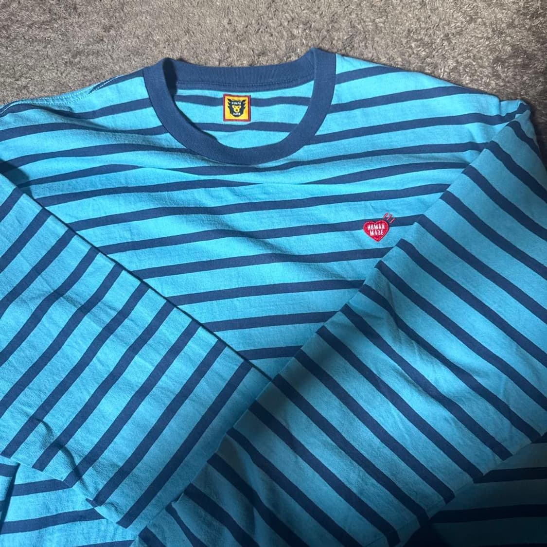 휴먼 메이드 스트라이프 롱슬리브 티셔츠 블루 상품이미지1