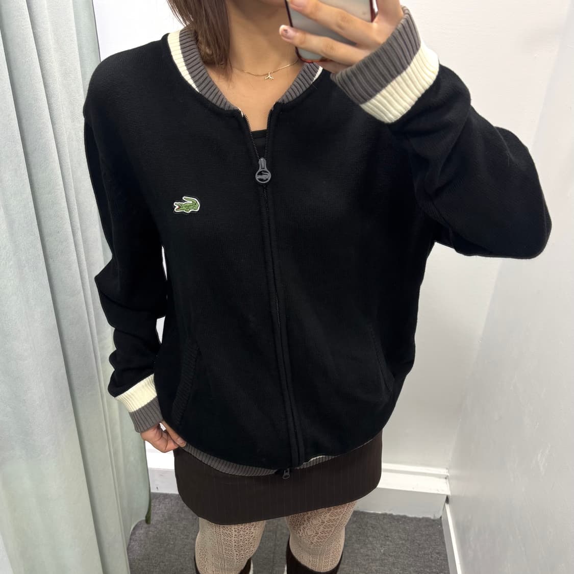 라코스테 블랙 투웨이 가디건 상품이미지2