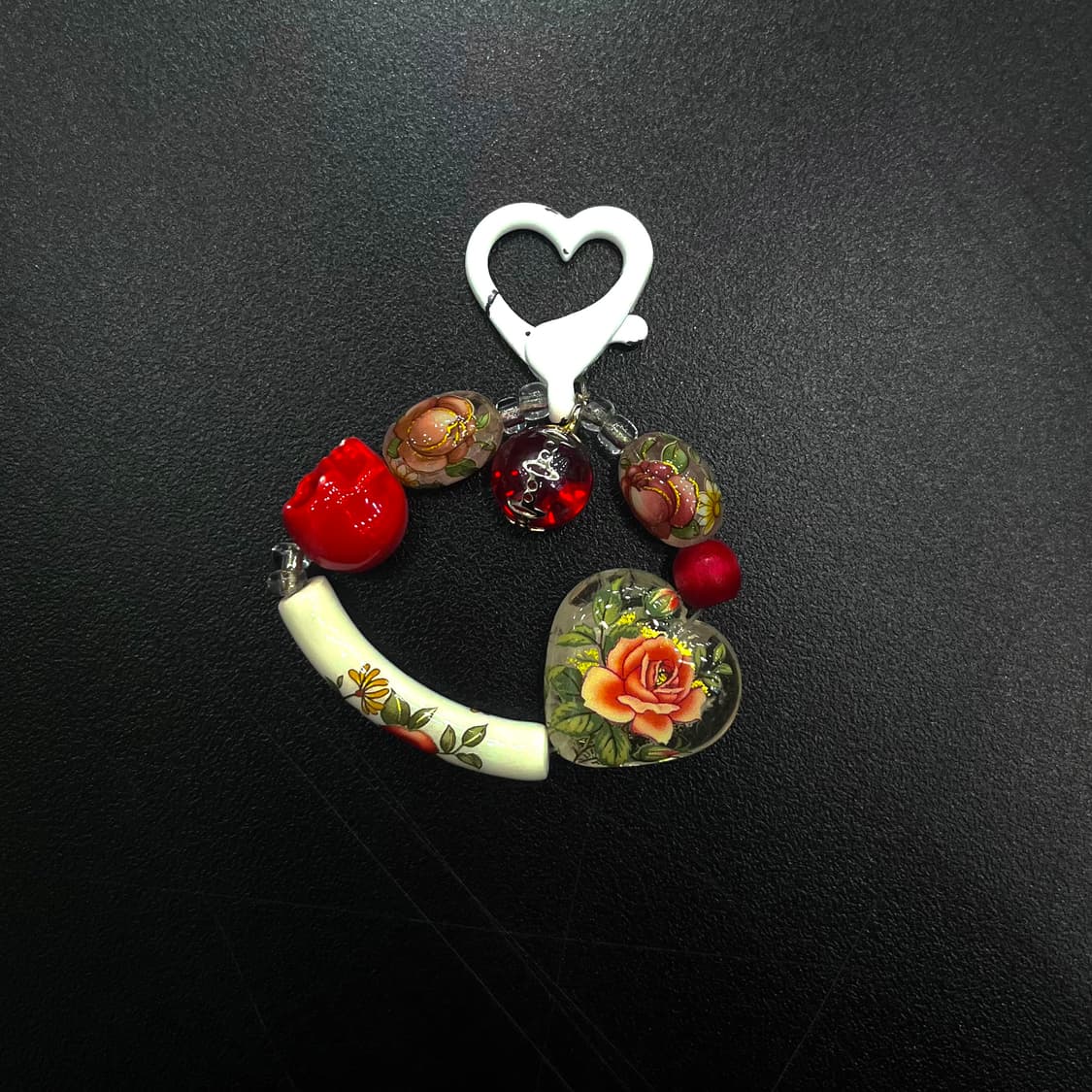 [ frisilroom ] 빈티지 레드 스컬 비즈 키링 상품이미지2