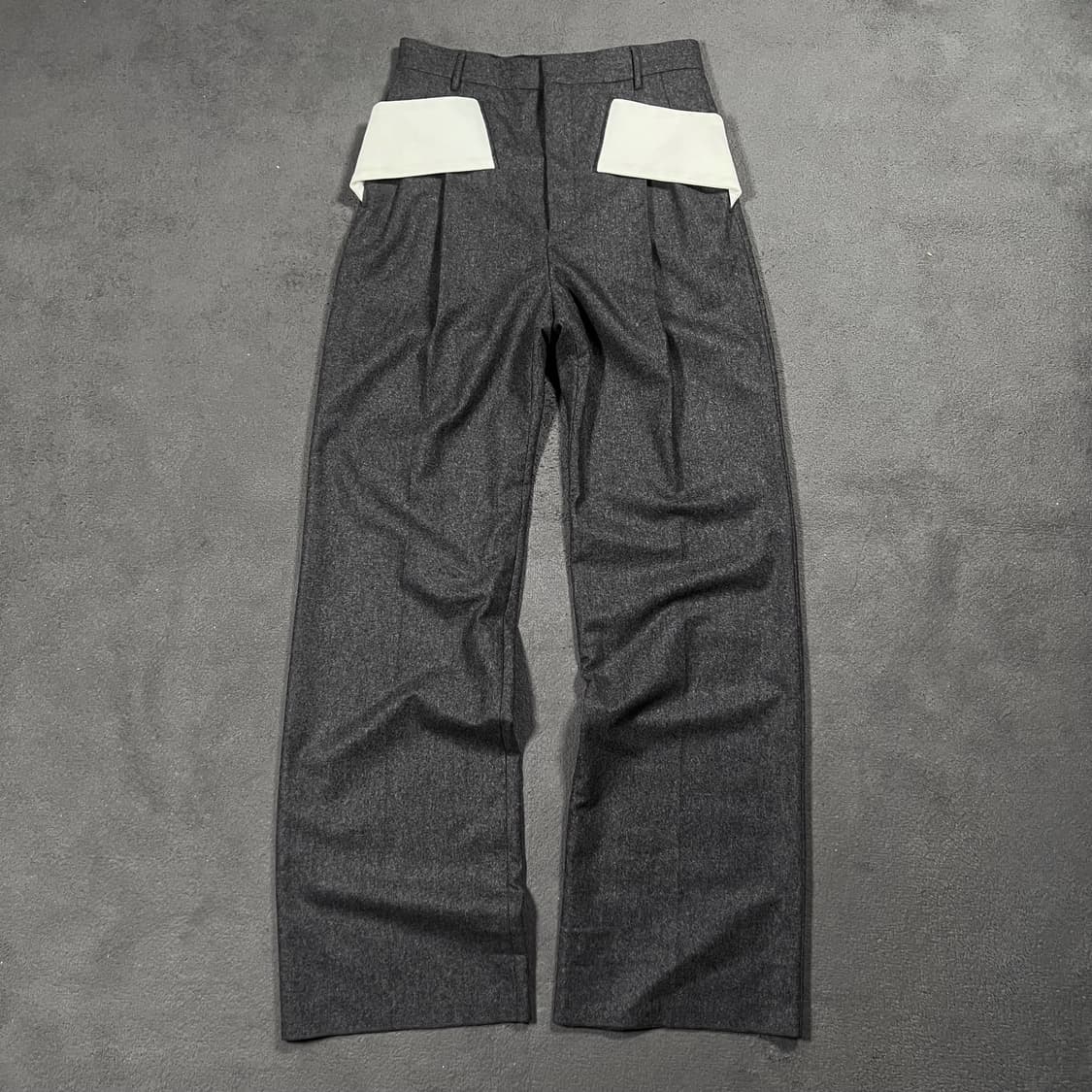 지방시 와이드 그레이 울 슬렉스 팬츠 상품이미지1