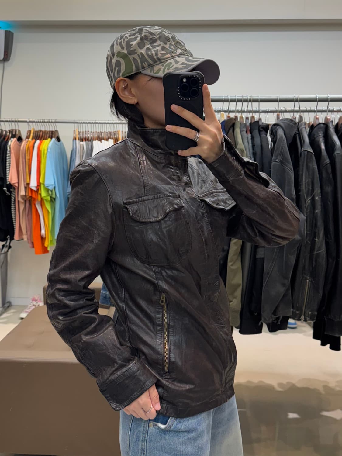 Panicale 빠니깔레 램스킨 레더 자켓 상품이미지5