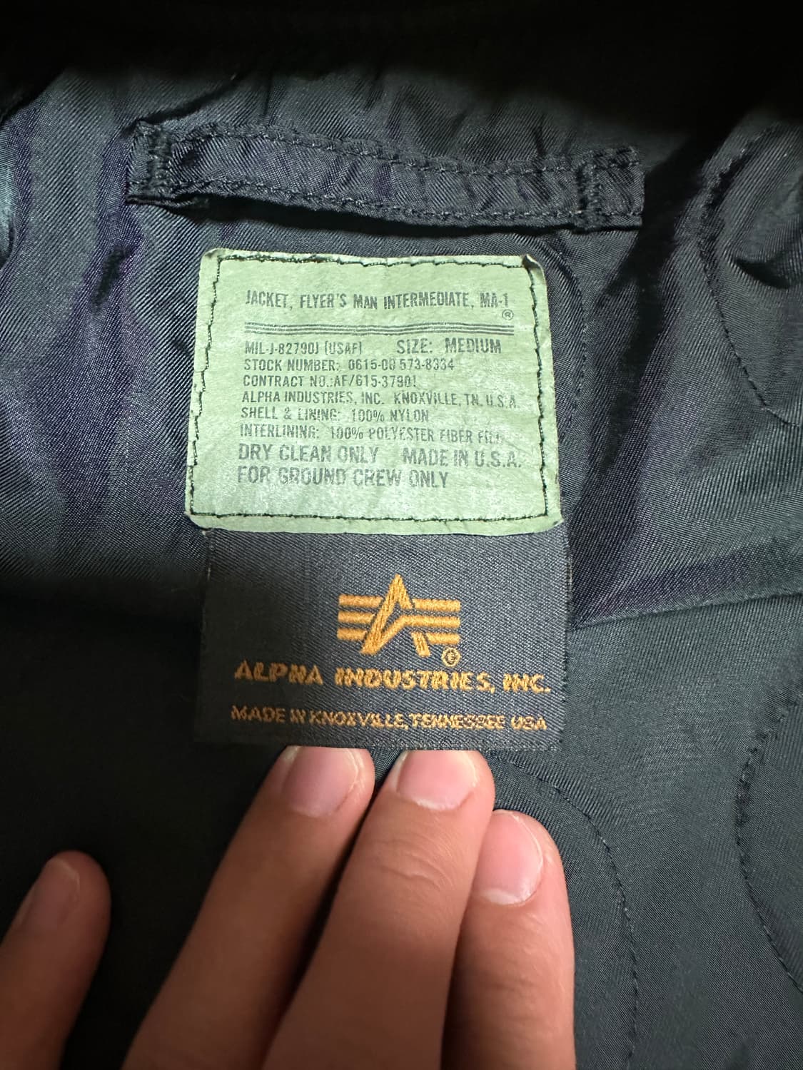 90~00s 민수용 알파인더스트리 ma1 자켓 블랙 미제🇺🇸 상품이미지6
