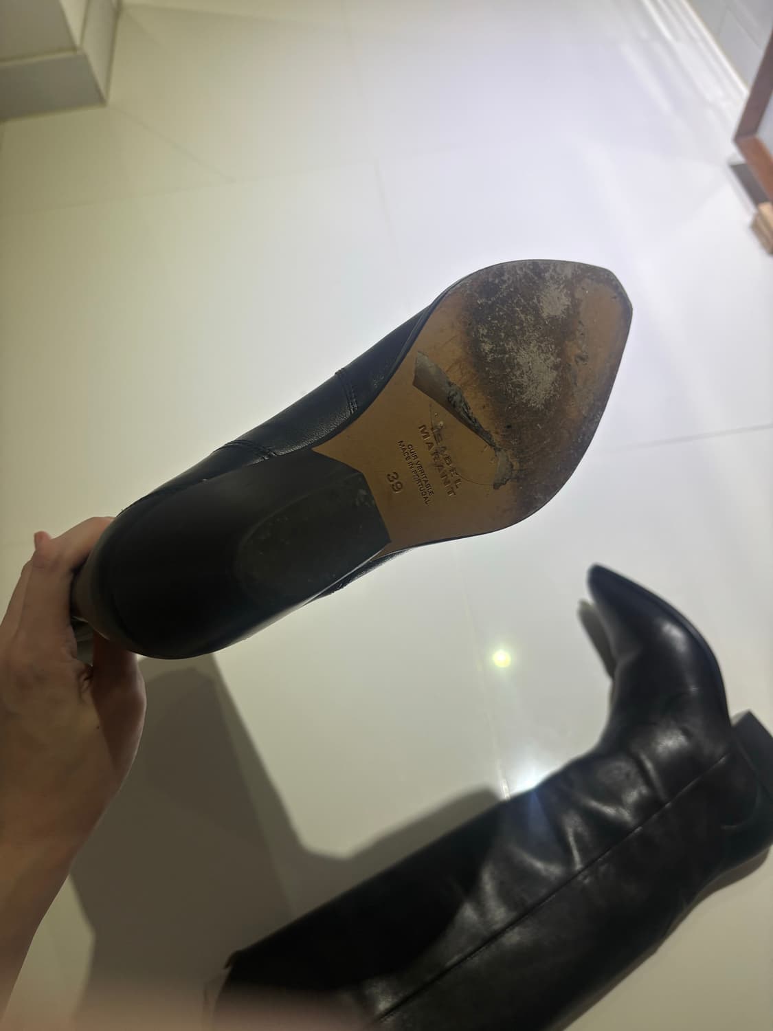 이자벨마랑 덴비 가죽 기본 롱부츠  상품이미지5