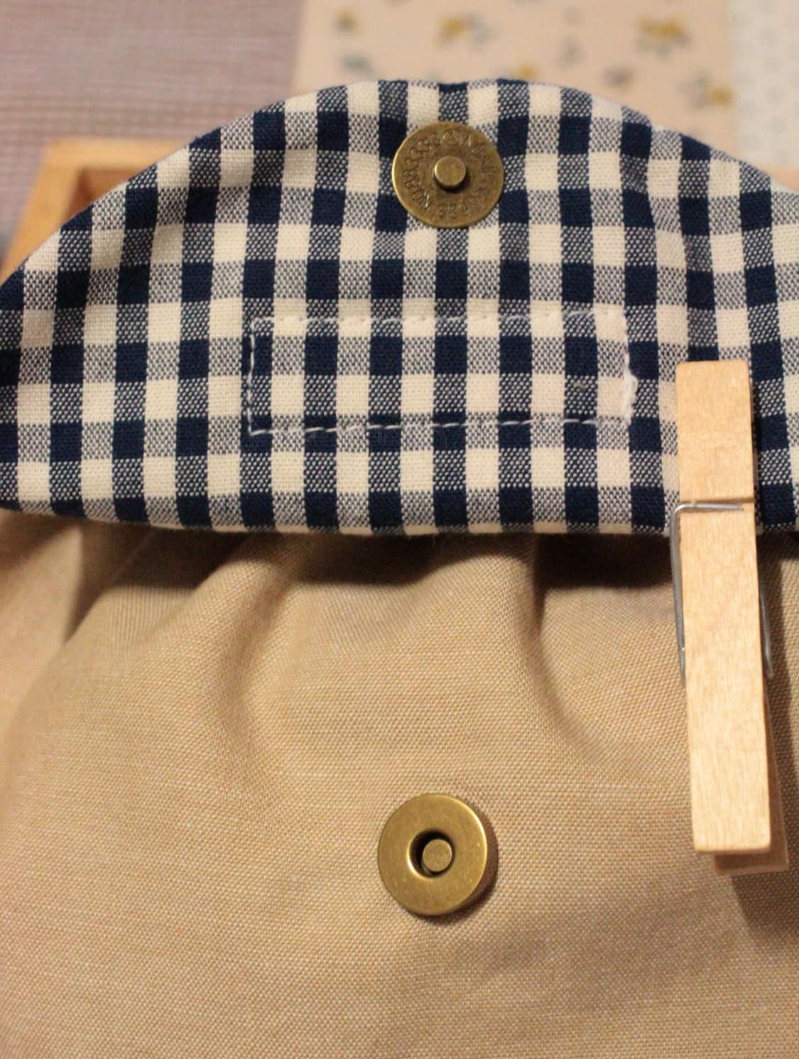 핸드메이드 네이비체크 밴딩 파우치 상품이미지8