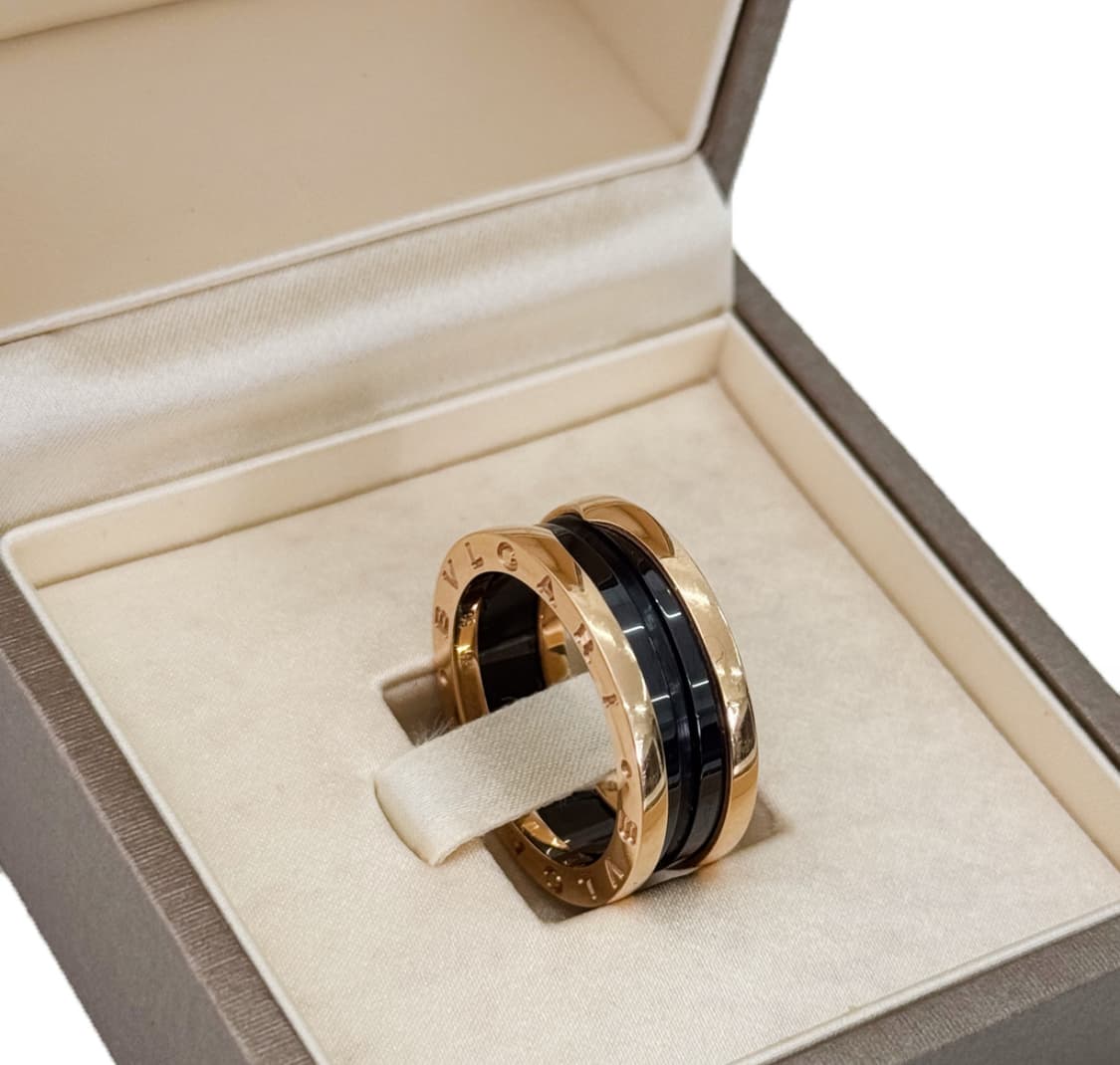 [56호] BVLGARI 불가리 비제로원 2밴드 링 세라믹 반지 로즈골드 상품이미지1