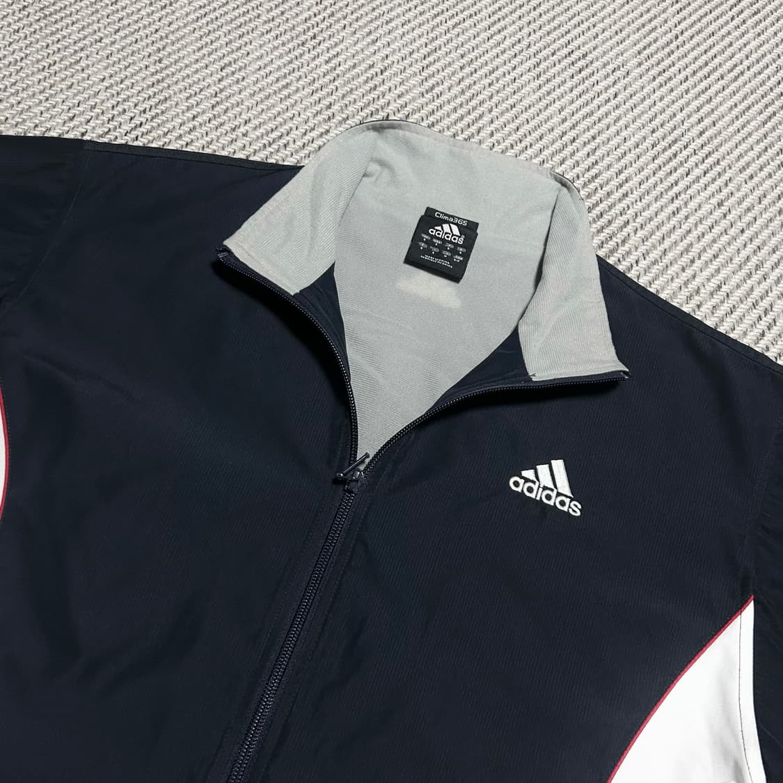 [L] adidas 아디다스 네이비 배색 바람막이 자켓 상품이미지4