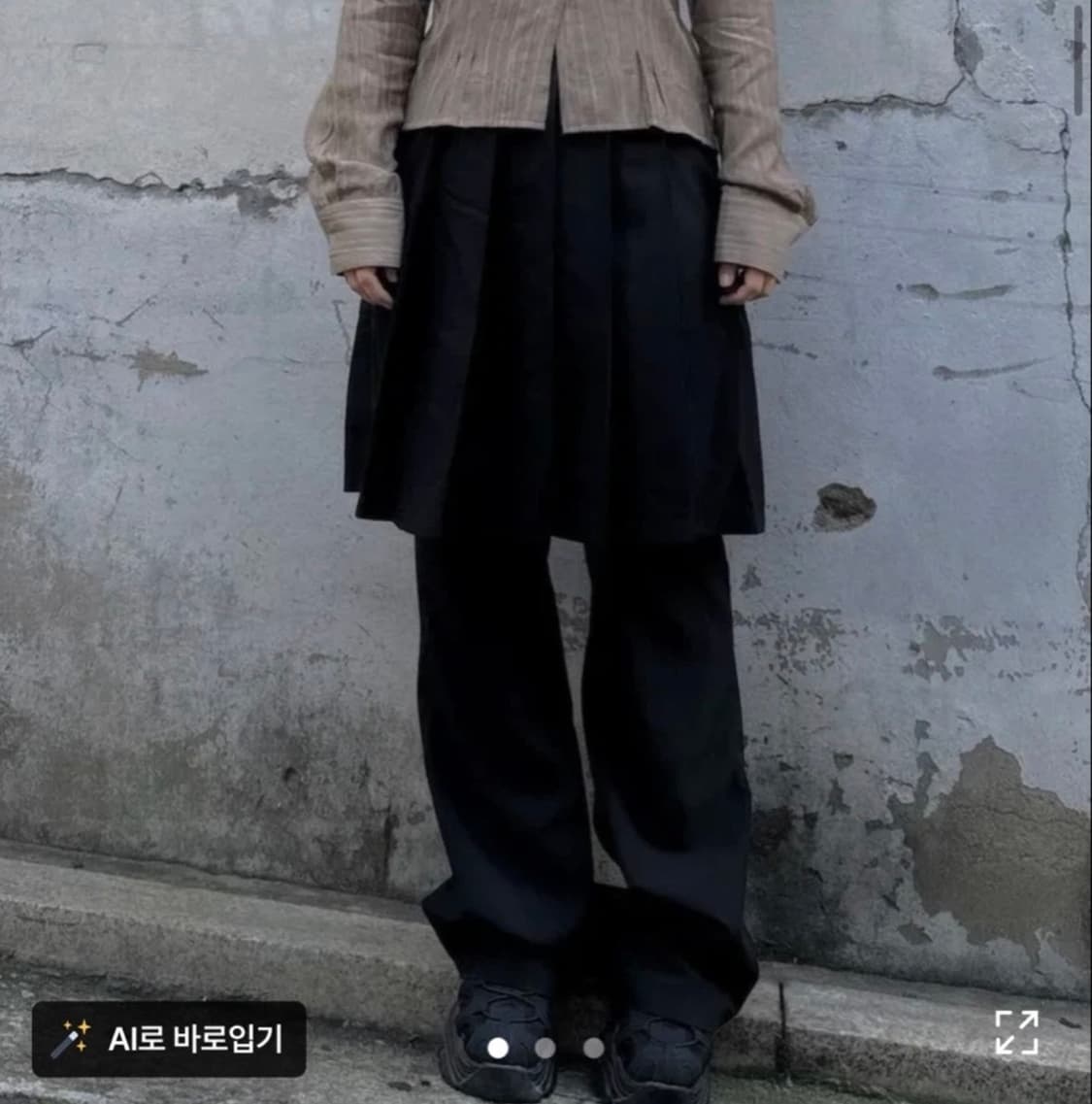 유베스트 플리츠 레이어드 스커트 치마 바지 상품이미지1