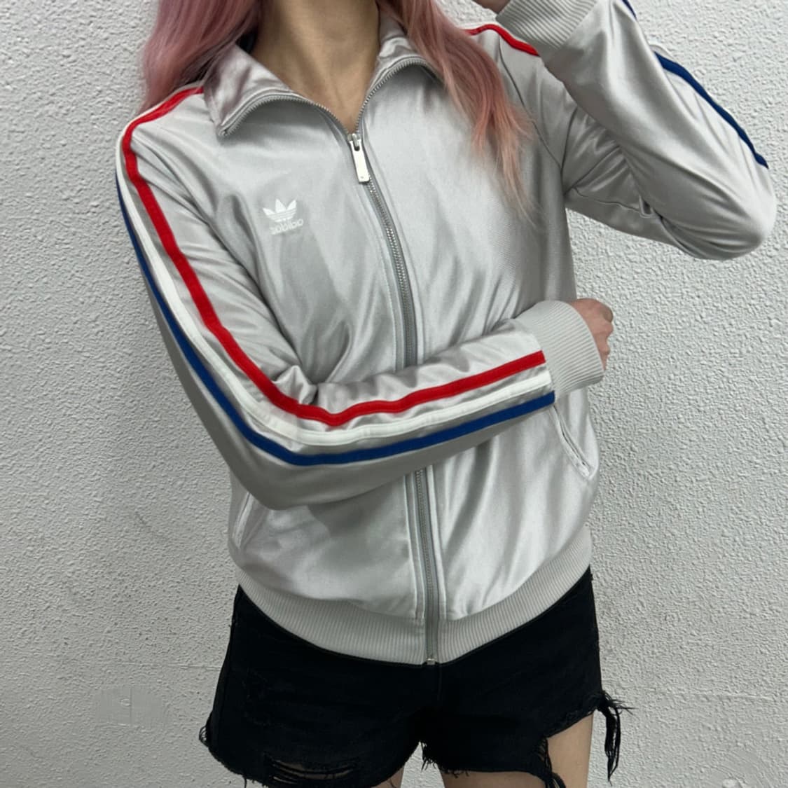 아디다스 멀티배색 라인 실버 트랙탑 90 상품이미지1