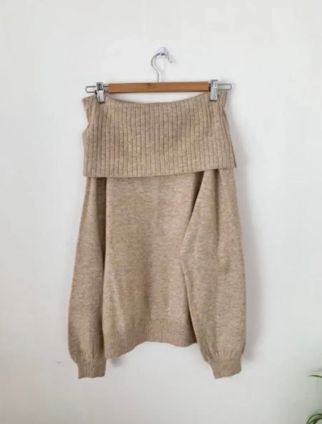 빈티지 옷속무 오프숄더 여리 니트 상품이미지5