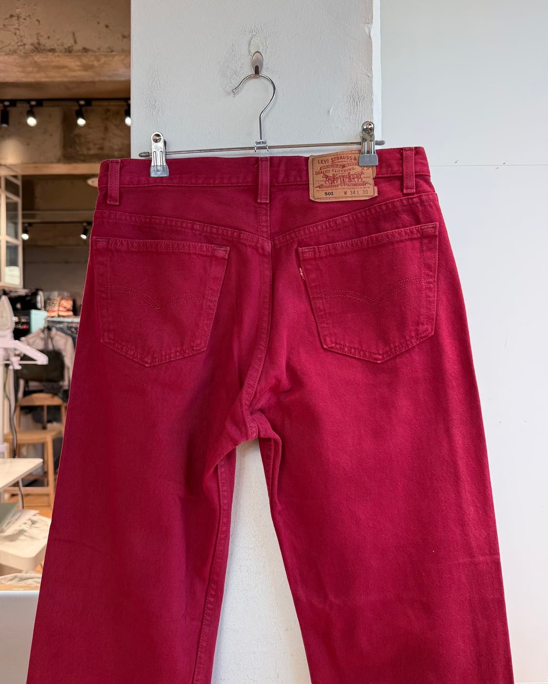 리바이스 501 레드 데님 팬츠 상품이미지6