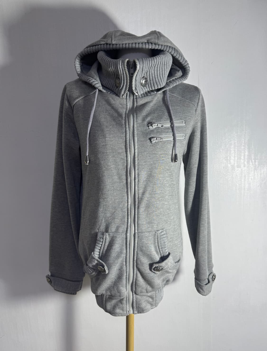 Sorridere 하이넥 스웻 후드집업 자켓 y2k lgb goa 상품이미지2