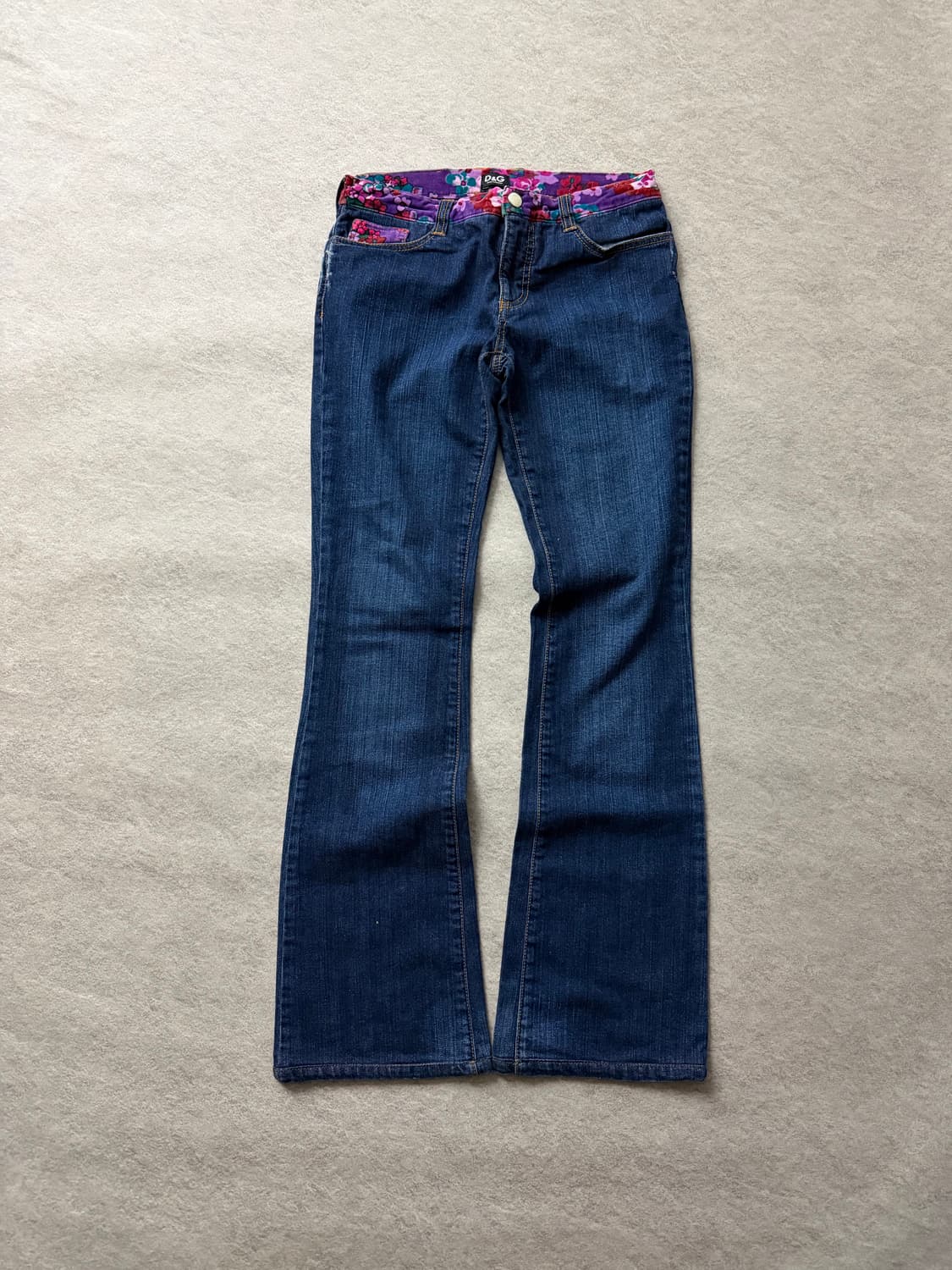 D&G 플라워 패턴 부츠컷 데님팬츠 상품이미지1