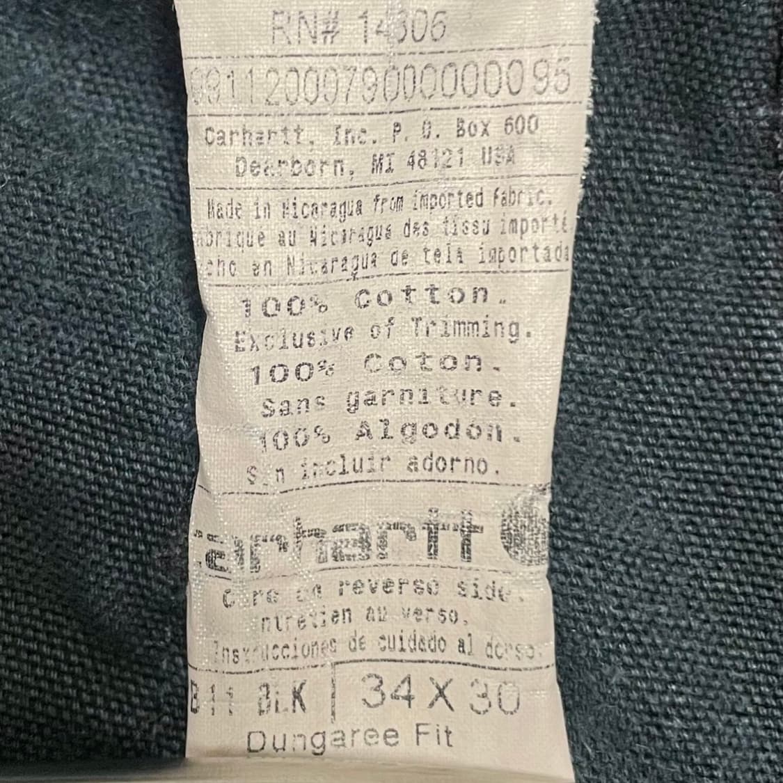 칼하트 싱글니 b11 블랙 카펜터 워크팬츠 34 상품이미지5