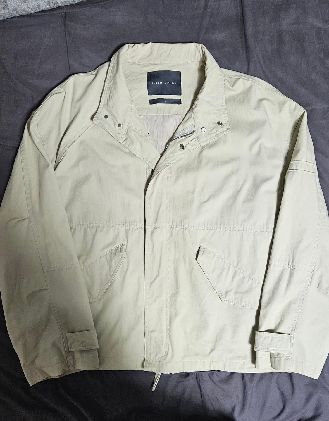인템포무드 베이지 코튼파카 자켓 L 상품이미지1