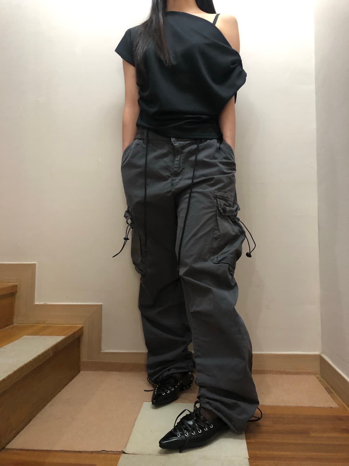 빈티지 딥그레이 포켓 디테일 팬츠 상품이미지7