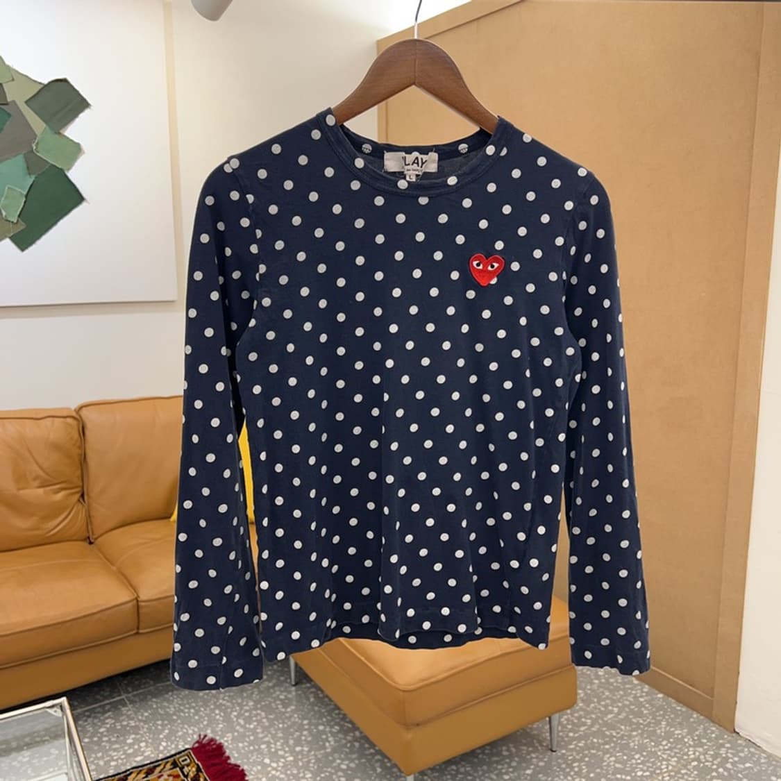 꼼데가르송 플레이 도트 롱슬리브 긴팔티 85 C04137  상품이미지1