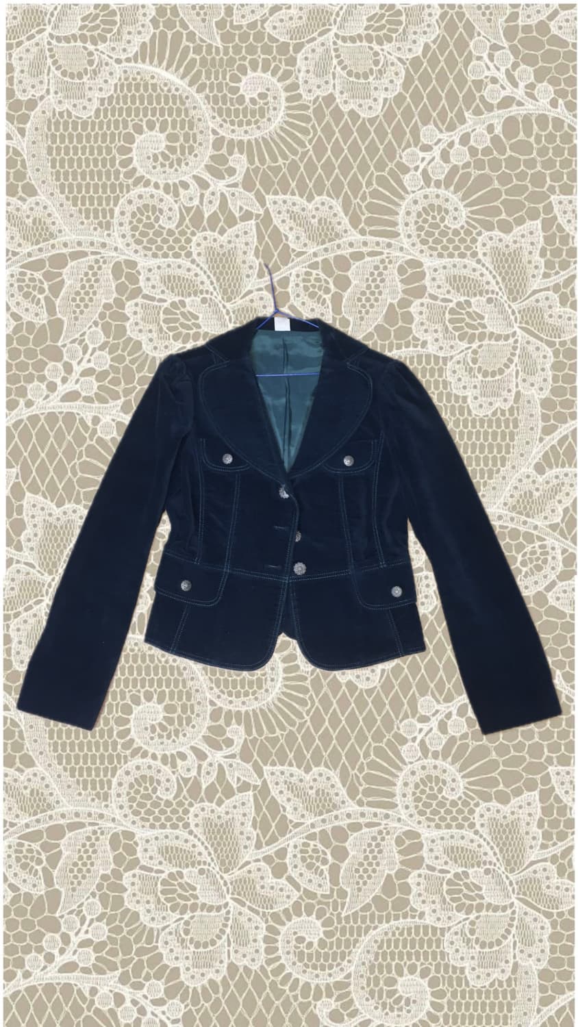 y2k 긱시크 백리본 벨벳 자켓 상품이미지1