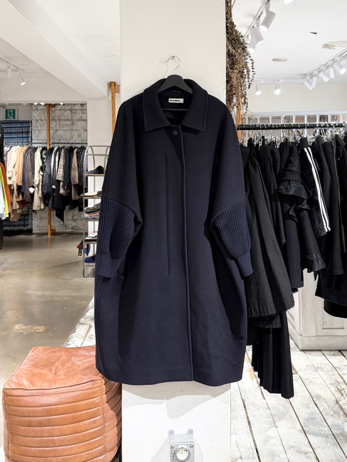 질샌더 네이비 히든버튼 도하 코트  상품이미지1