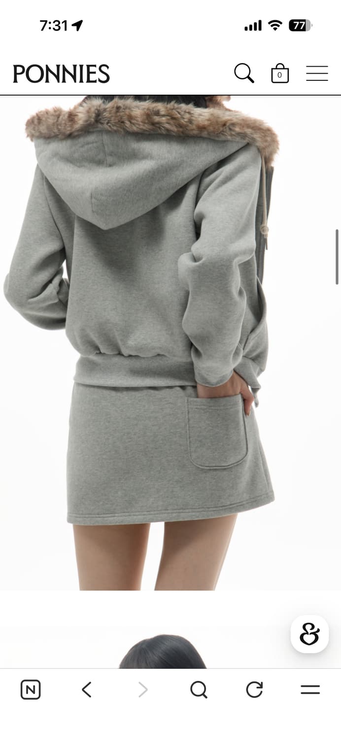 포니즈 그레이 미니 스커트 속바지내장 상품이미지2