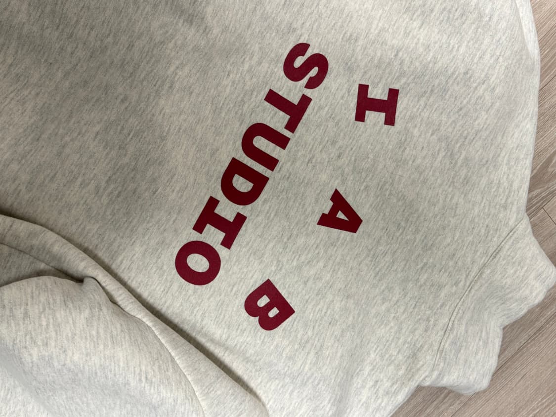 아이앱스튜디오 하프집업 오트밀 버건디 L 상품이미지3