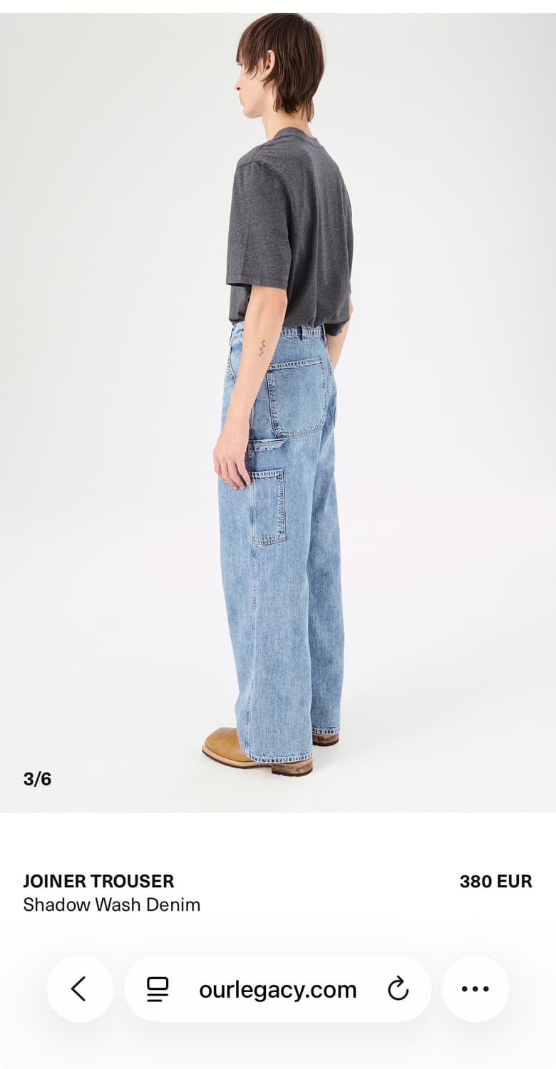 아워레가시 조이너 트라우저 데님  상품이미지3