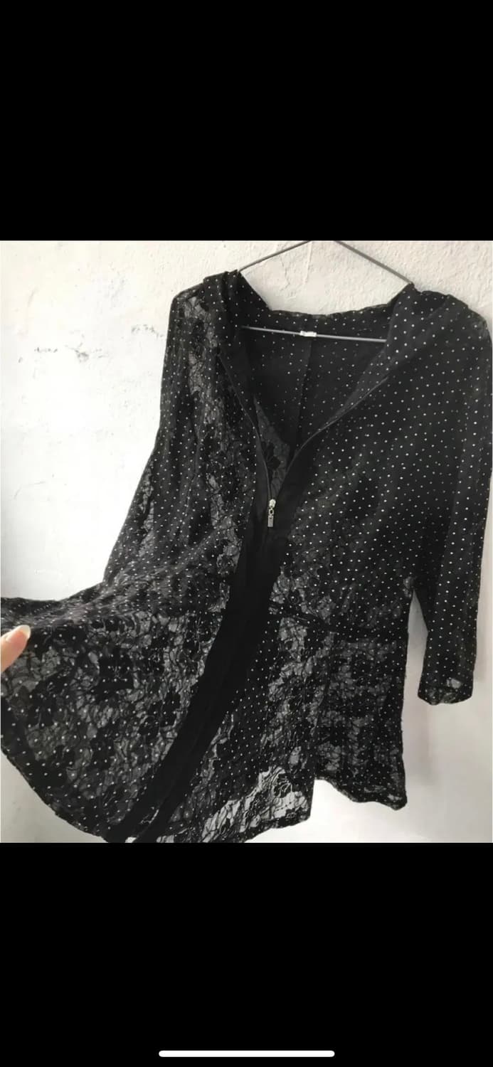 마지카코 온나 majijako_onna 빈티지 도트 레이스 집업 상품이미지2