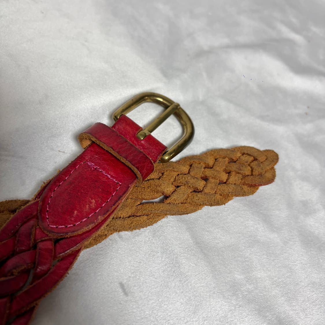 레드 브레이디드 레더 벨트 상품이미지6