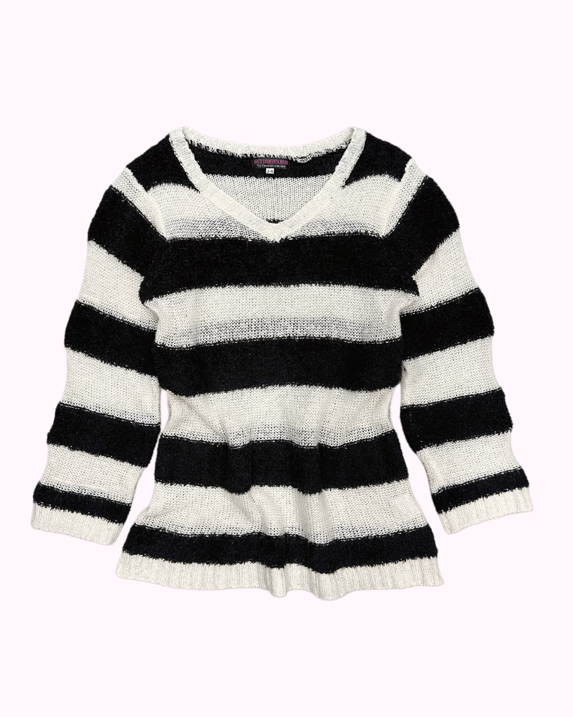 SKY BOMBER texture stripe v-neck knit 상품이미지1