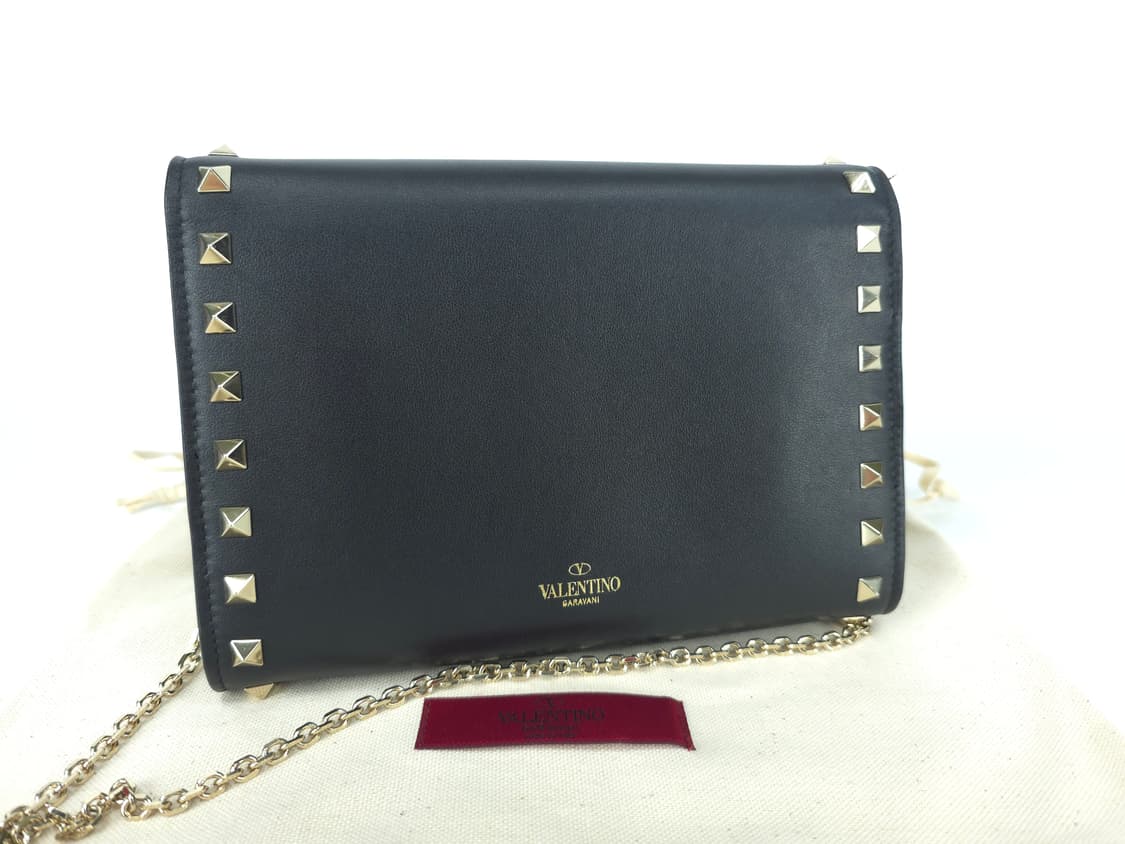 발렌티노 락스터드 엔벨롭 체인 숄더백 크로스백 블랙
 상품이미지5