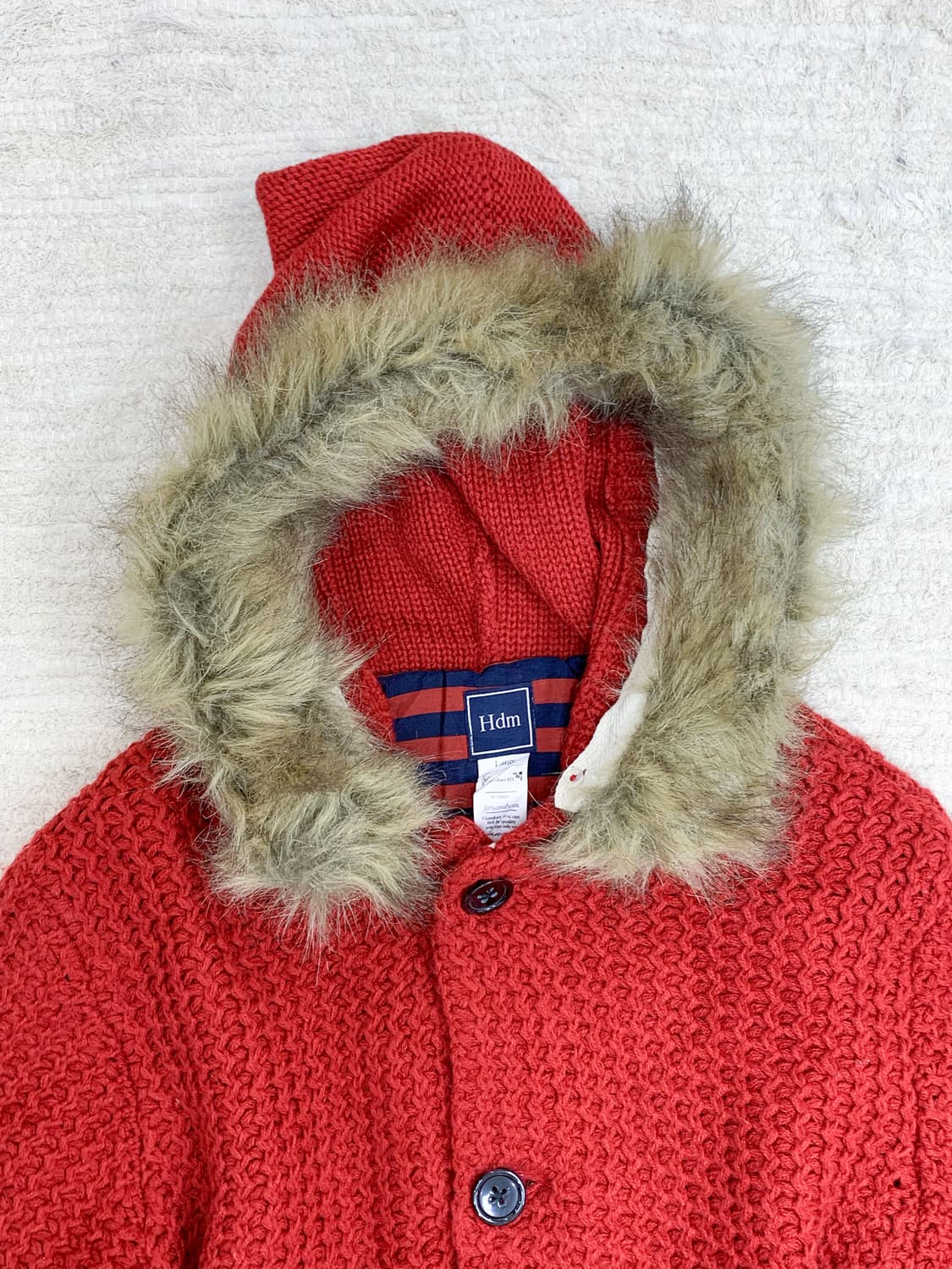  Red Knit Fur Outer 상품이미지2