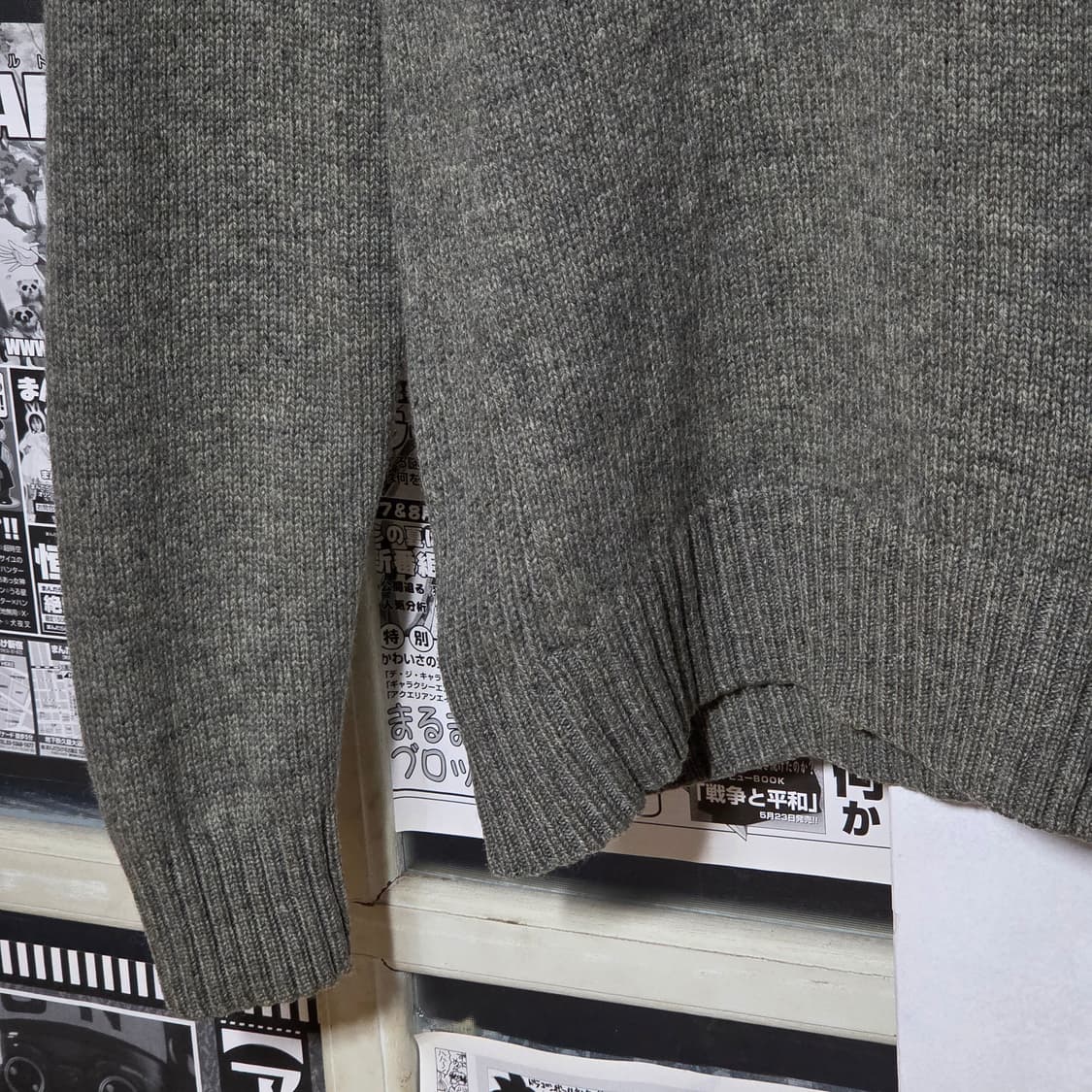 폴로 빅포니 램스울 그레이 카키 반집업 니트 상품이미지5