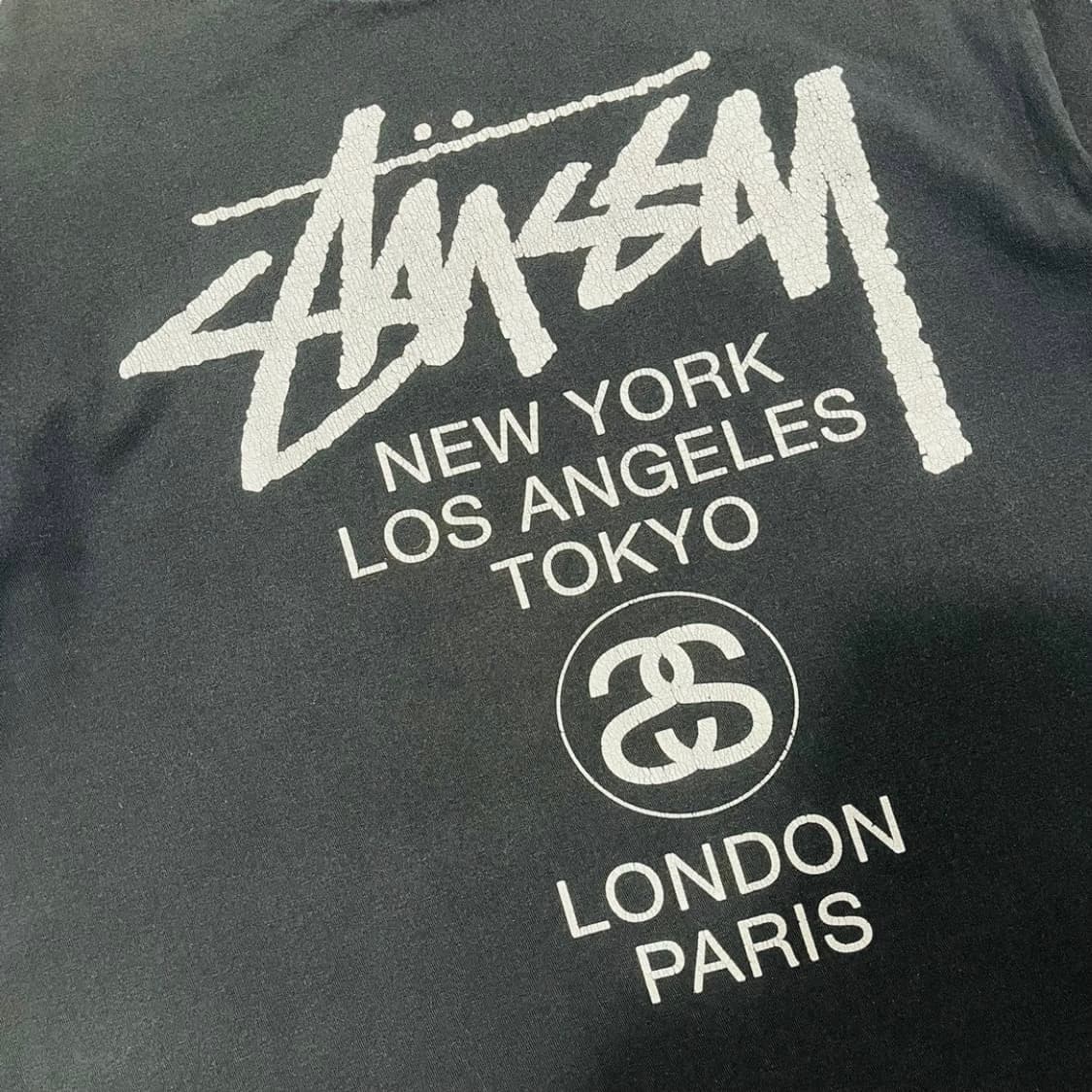 스투시 월드투어 로고 다크 빈티지 반팔 티셔츠 상품이미지2