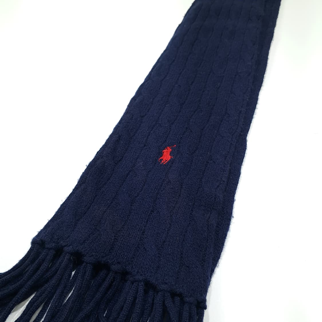 MX430 폴로 메리노울 캐시미어 혼방 케이블 니트 머플러 상품이미지3