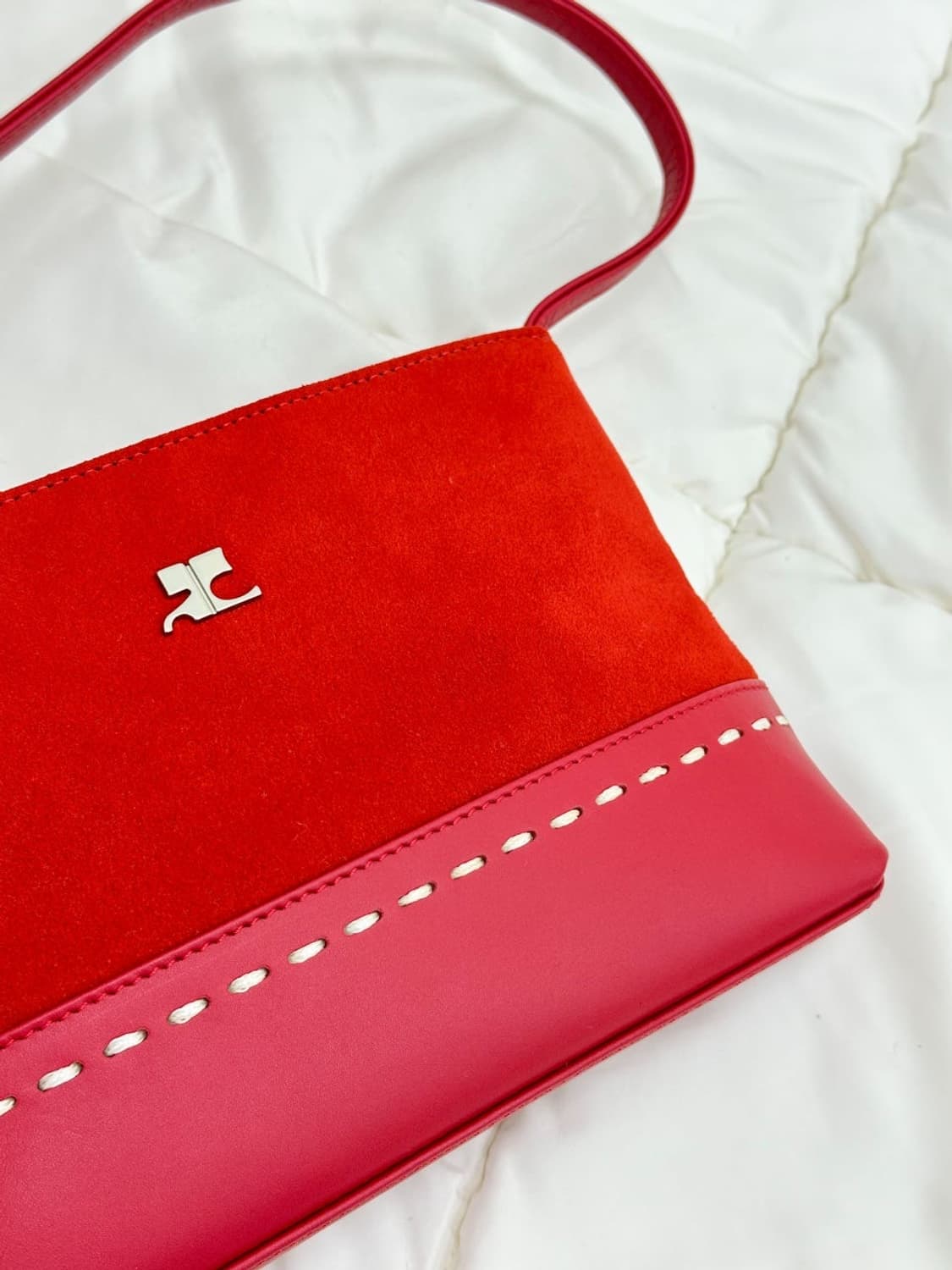 courreges / 꾸레쥬 레드 스웨이드 미니 숄더백  상품이미지4