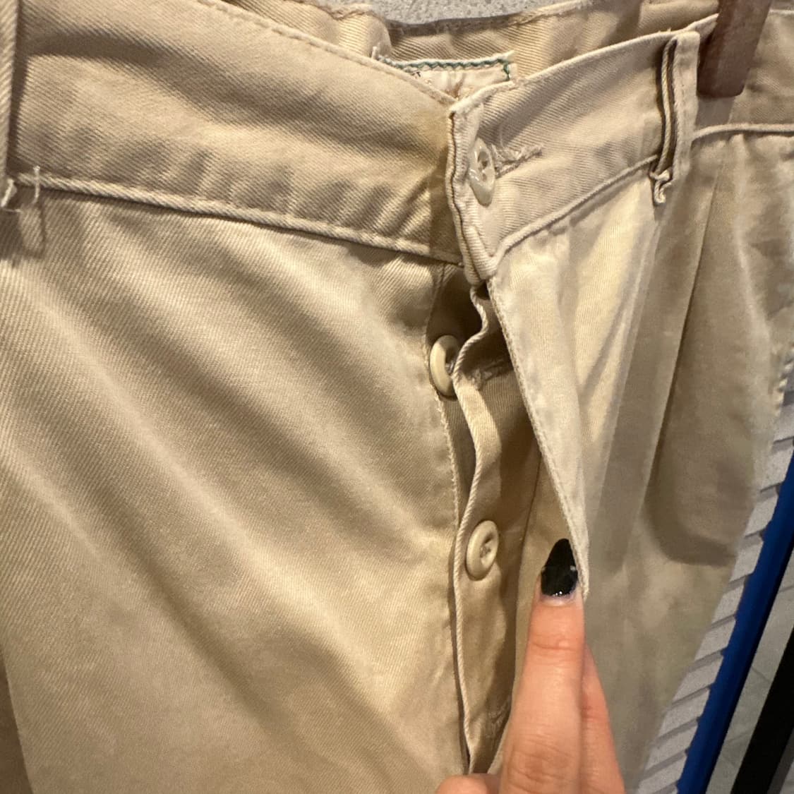 USA VINTAGE 핀턱 스트레이트 치노팬츠 버튼플라이 디테일 크림 상품이미지8