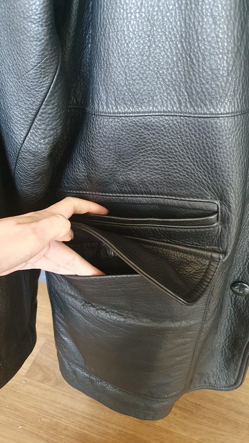 GINGIS 블랙 그레인 소가죽 카코트 상품이미지4