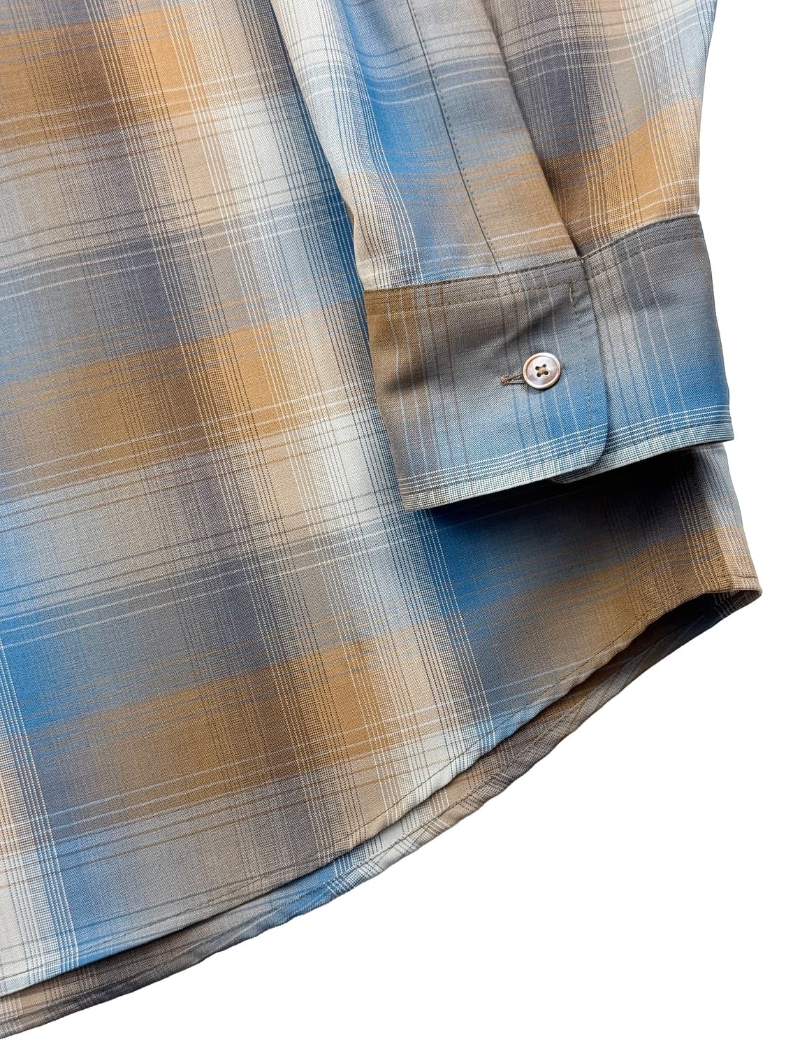 오라리 슈퍼 라이트 울 체크 셔츠 블루 브라운 체크 상품이미지5