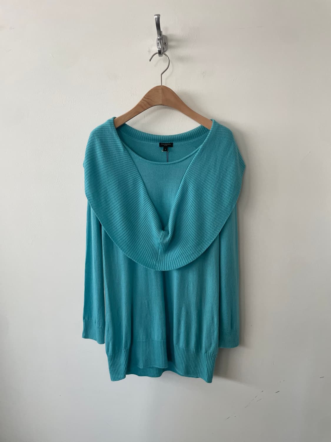 vintage aqua blue frilled wool knit 상품이미지1