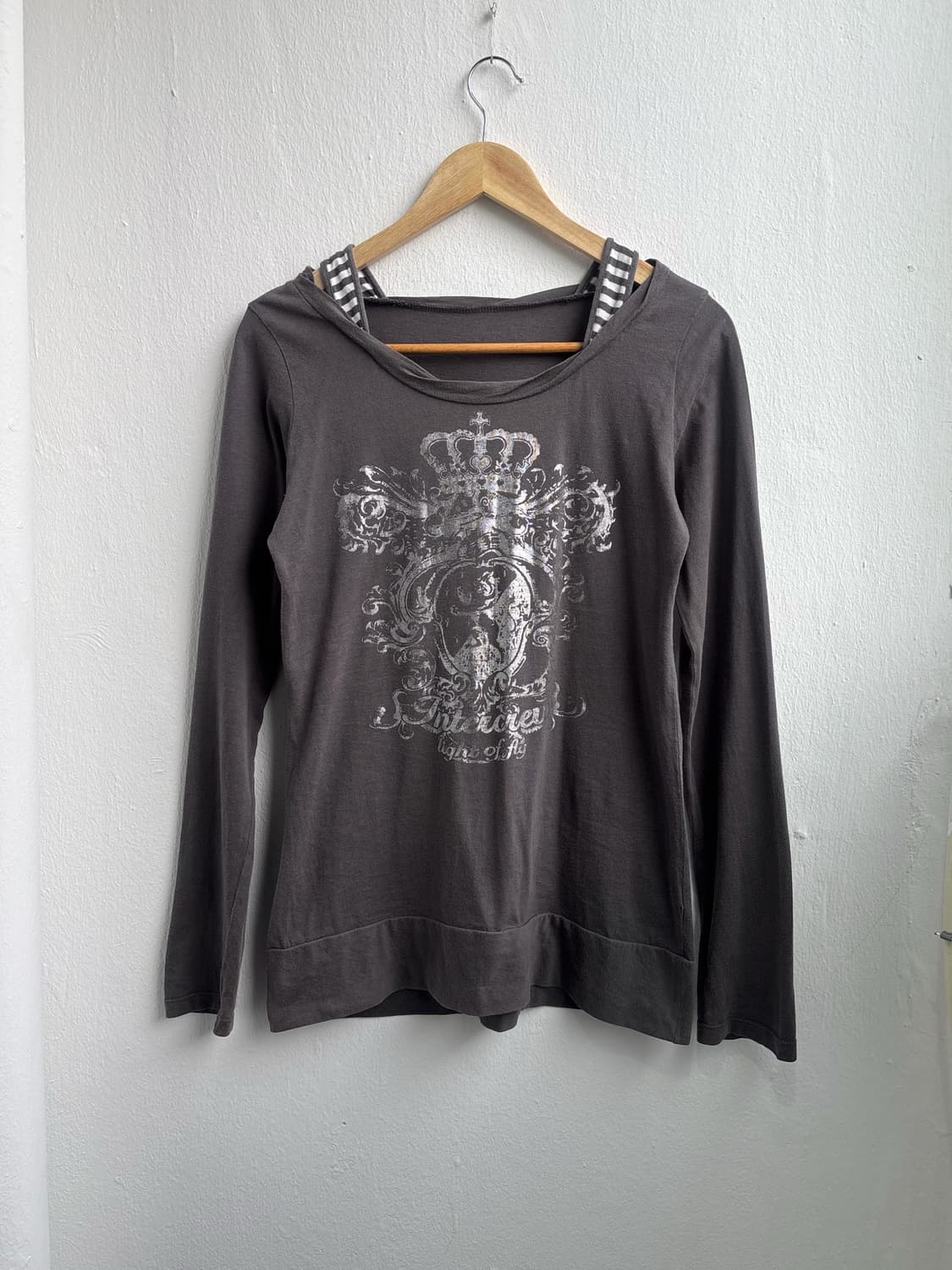 Vintage Graphic Stripe Layered Long Slee 상품이미지3