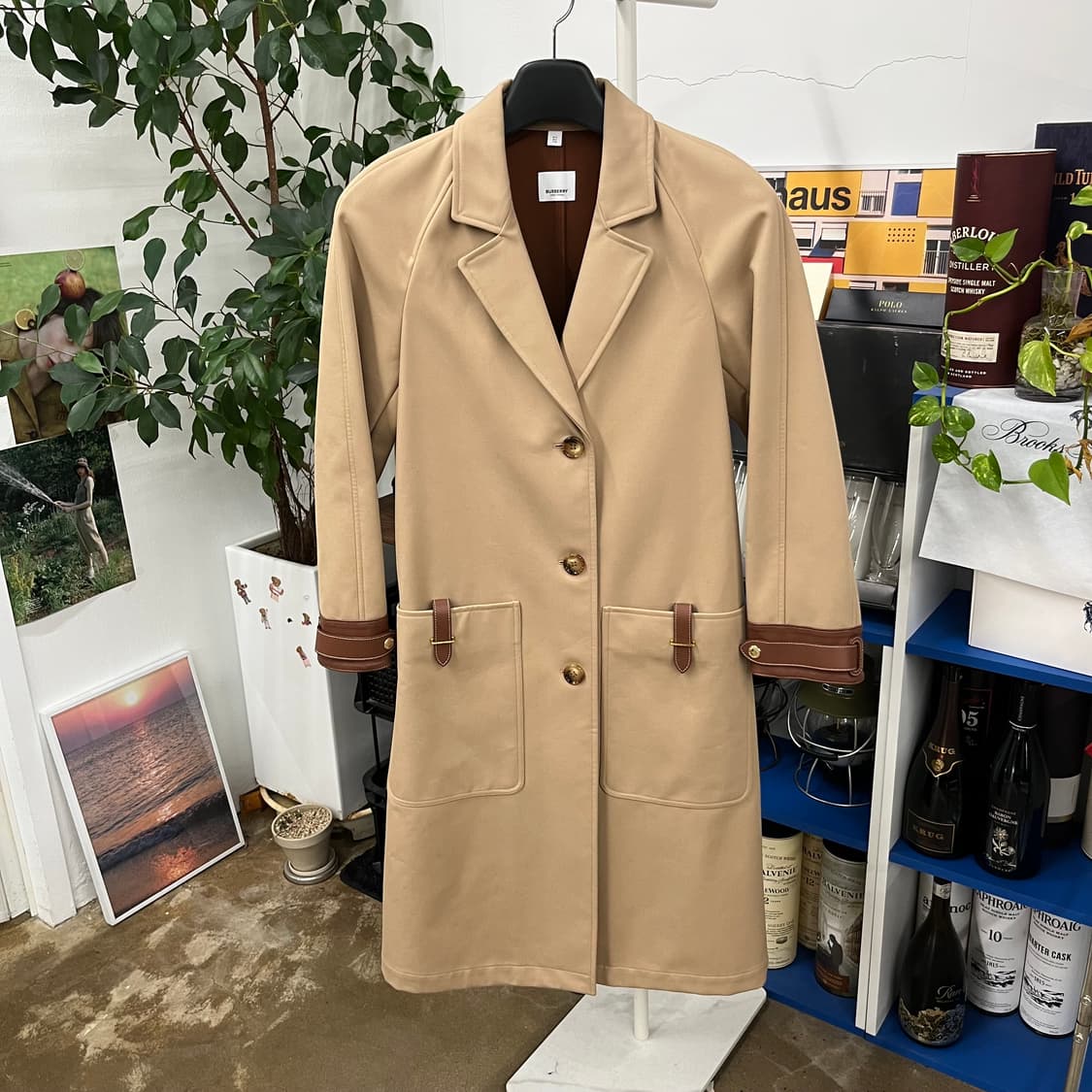 버버리 우먼 샤르담 레더트림 트렌치코트 Uk4 상품이미지1