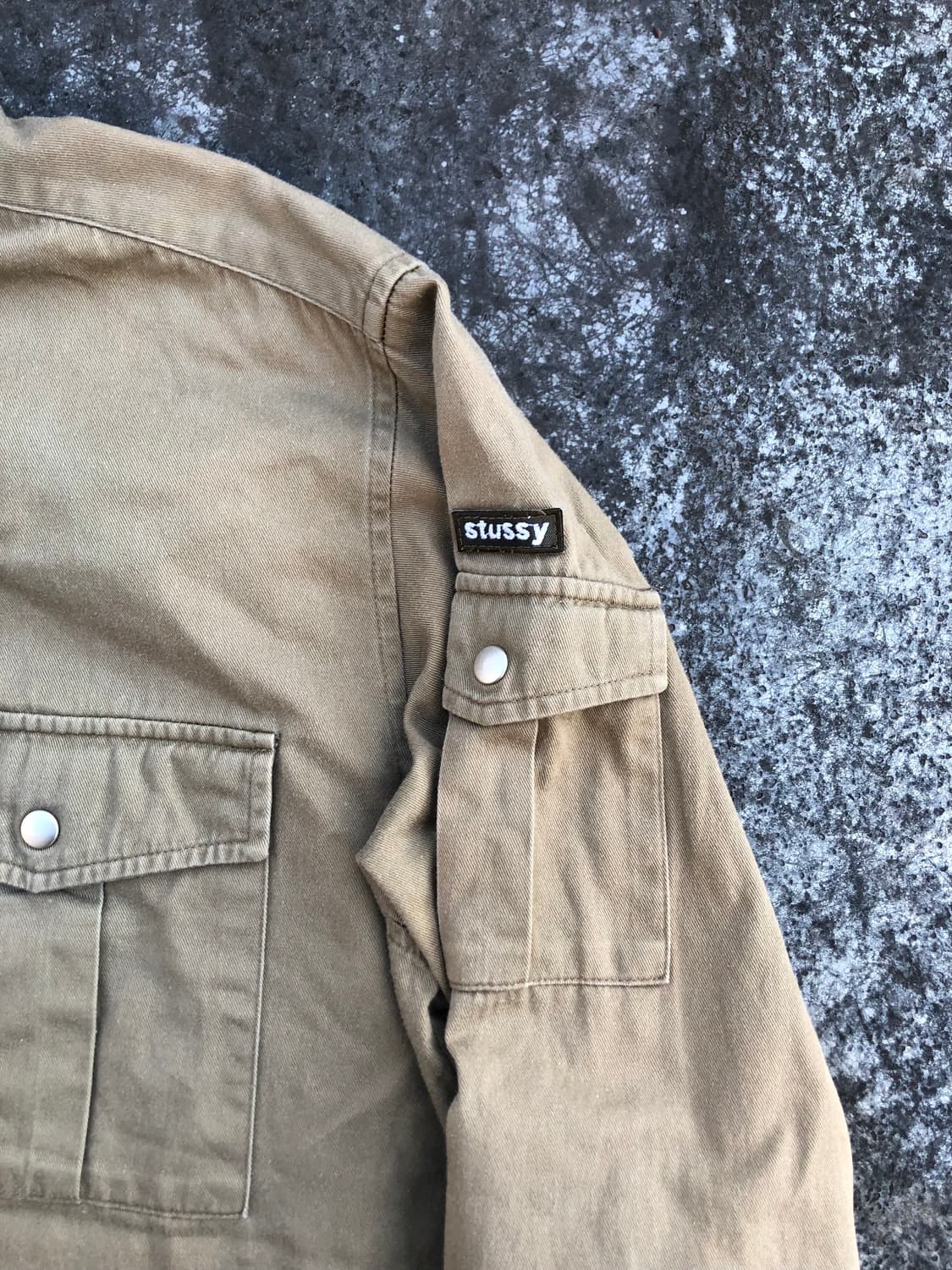 90s 올드 스투시 워크 셔츠 워크 자켓 상품이미지4