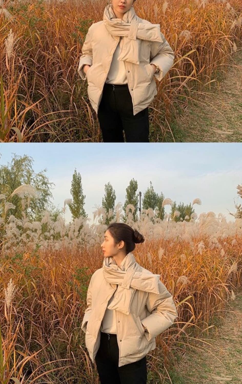 프론트로우x메종마레 머플러 구스 다운 패딩 상품이미지3