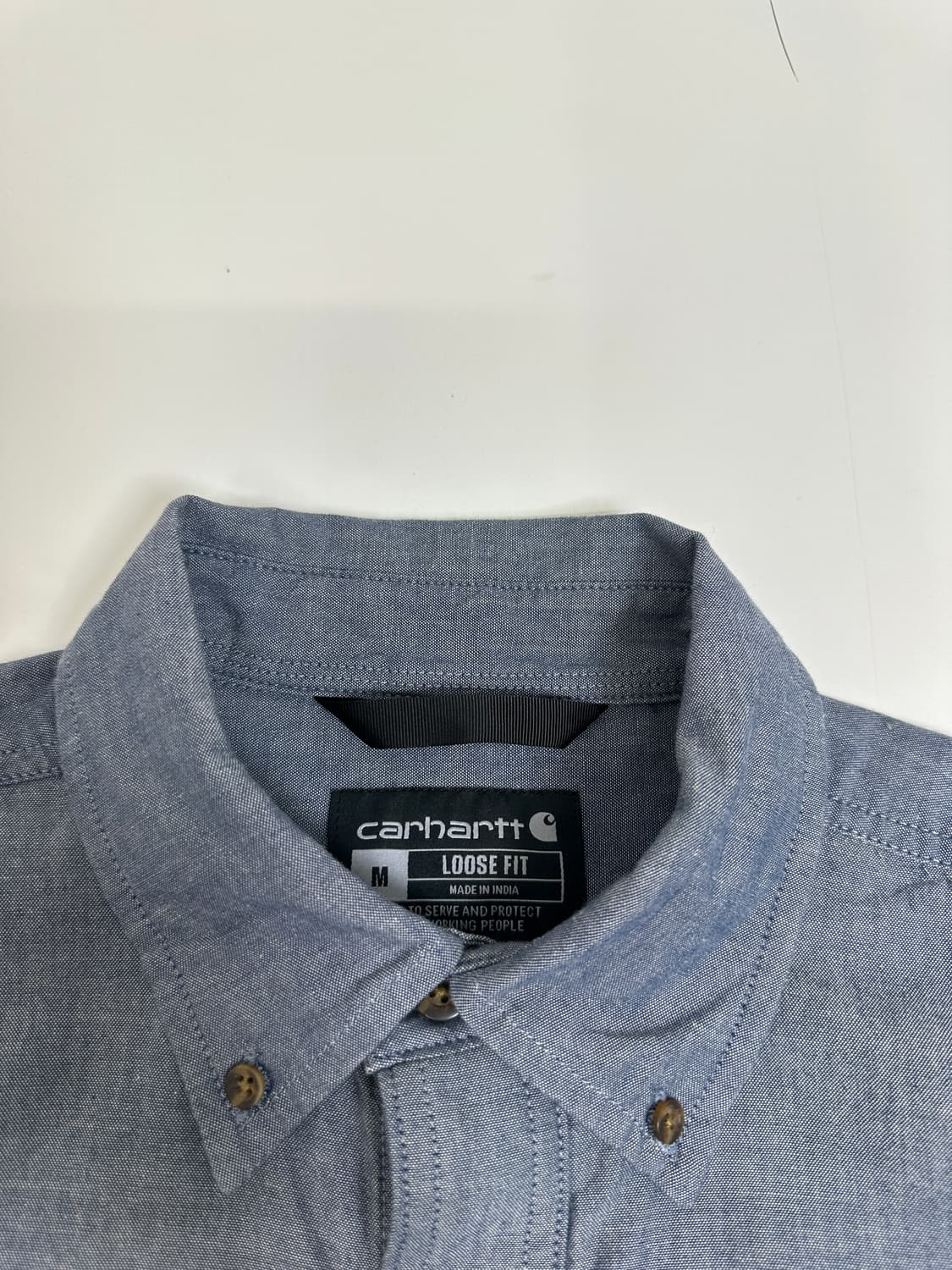 칼하트 CARHARTT 루즈핏 투포켓 샴브레이 데님 반팔셔츠 상품이미지4