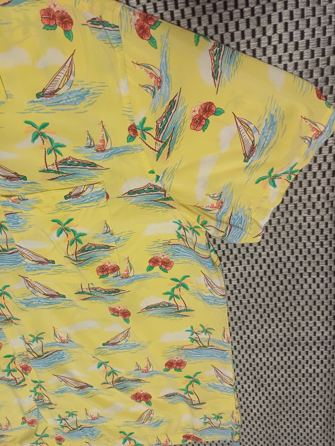 [XL] Croft & Barrow 옐로우 오션 레이온 하와이안 셔츠 상품이미지3