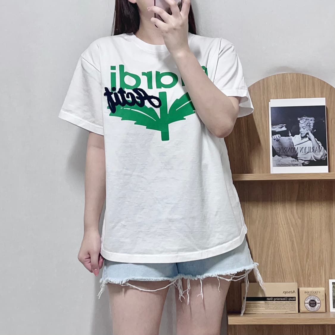 [정품] 마르디메크르디 화이트 그린 악티프 반팔티 [ F ] 상품이미지2
