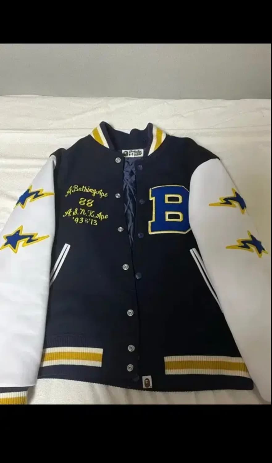 베이프 sta로고 스타디움 레더 자켓 사이즈 m 상품이미지4