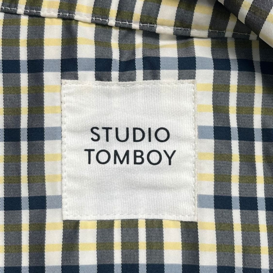  STUDIO TOMBOY 하이넥 체크 자켓 옐로우 80-90-160 상품이미지3