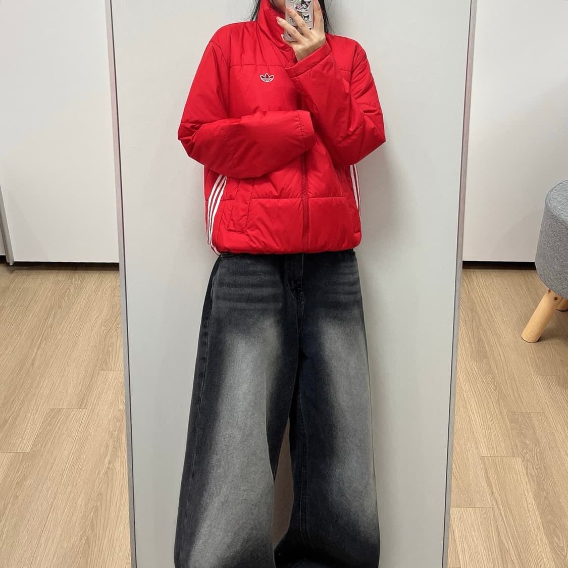 아디다스 파이어버드 레드 푸퍼 패딩 자켓 상품이미지1