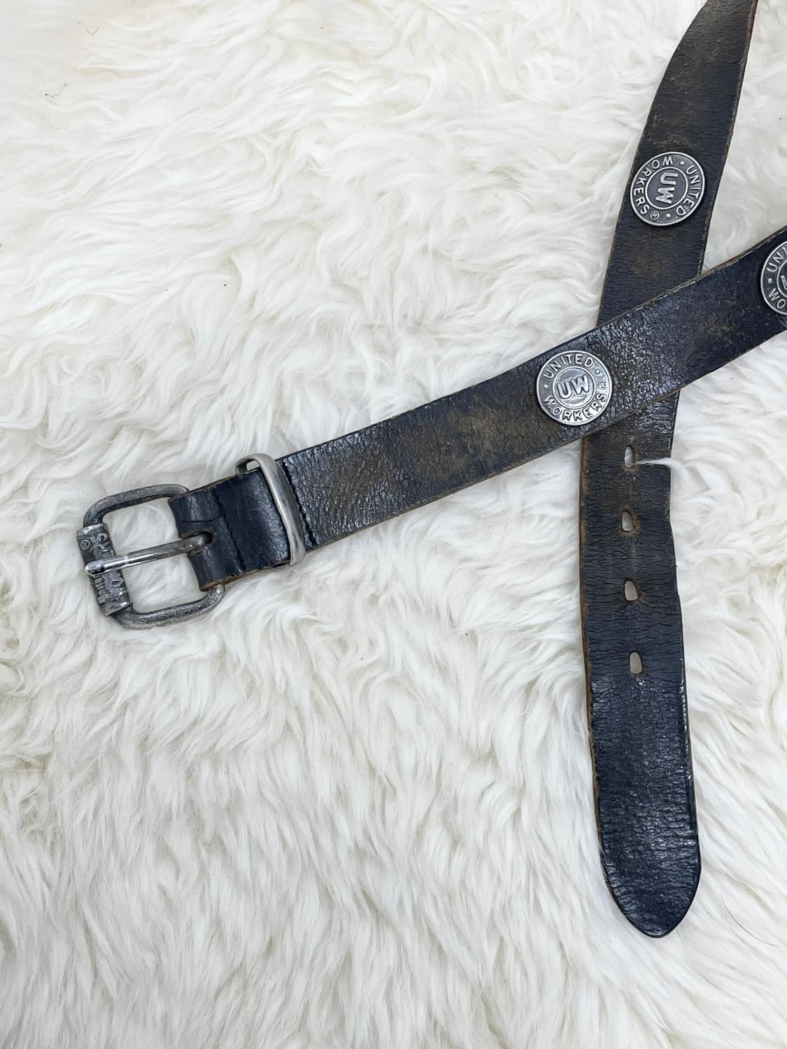 리얼레더 빈티지 스터드 버클 벨트 상품이미지6