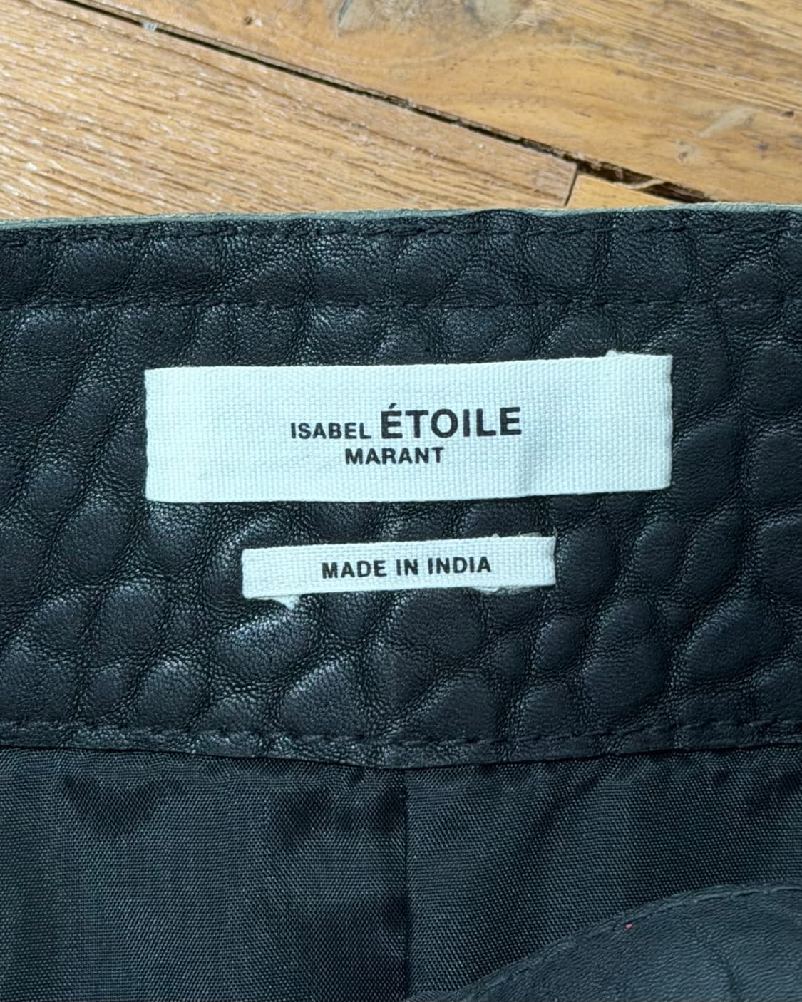 이자벨마랑 에뚜왈 블랙 램스킨 랩 프론트 바이커 미니 스커트 상품이미지7